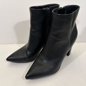 Marc Fisher Black Pointed Toe Ankle Boots